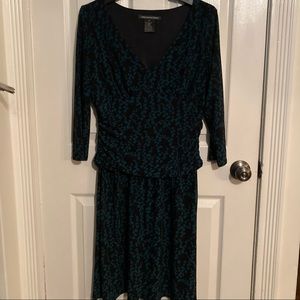 Jones Wear black and teal dress